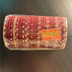 Burgundy and Gold Bangles-medium